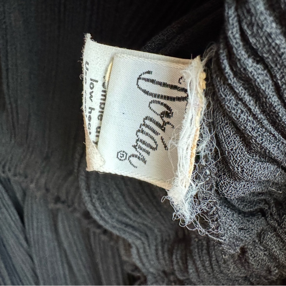 Rare 1978 Halston IV Pleated Black Wrap Dress w/ Balloon Sleeve petite medium M - Picture 8 of 15
